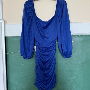 B Darlin Royal Blue Long Sleeve Dress
